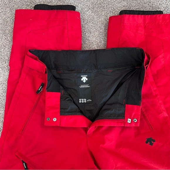 Descente Men’s Ski Snow Pants Size Large Red Style-D5-8154EB Outdoor Zip $199 , - Picture 14 of 16